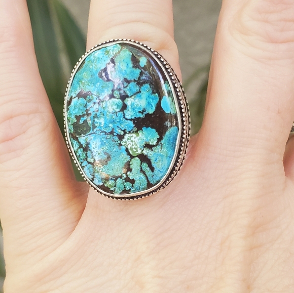 New Chrysocolla 925 Silver Ring. - Picture 14 of 16